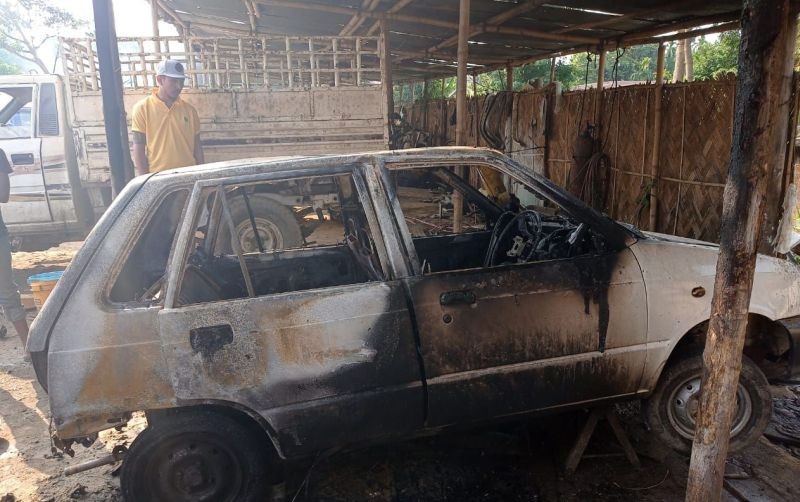 Fire personnel inspecting the damage after the fire which broke out at a workshop in 4th Mile, Dimapur,  on November 17, was doused.